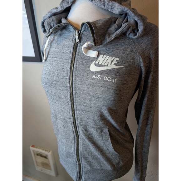 Nike Heather Gray Womens full zip lightweight hoodie size Small - Picture 4 of 5